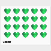 Emerald Green met Glitter Initialen Schattige Beda Hart Sticker (Vel)