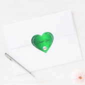 Emerald Green met Logo Initialen Glitter Dank u Hart Sticker (Envelop)