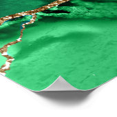 Emerald Green met metallisch goudgas Poster (Hoek)