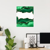 Emerald Green met metallisch goudgas Poster (Thuiskantoor)