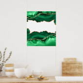Emerald Green met metallisch goudgas Poster (Keuken)