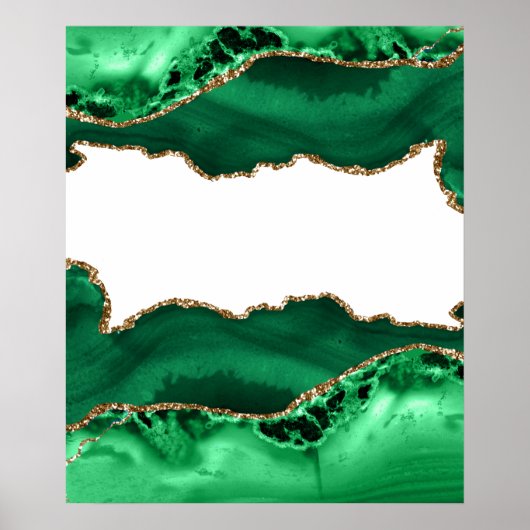 Emerald Green met metallisch goudgas Poster (Voorkant)
