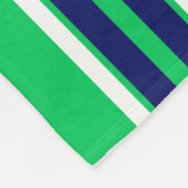 Emerald Green met Navy White Stripes Team Jersey Fleece Deken (Hoek)