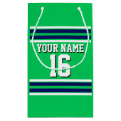 Emerald Green met Navy White Stripes Team Jersey Klein Cadeauzakje (Achterkant)