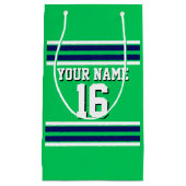 Emerald Green met Navy White Stripes Team Jersey Klein Cadeauzakje (Voorkant)