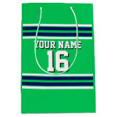 Emerald Green met Navy White Stripes Team Jersey Medium Cadeauzakje (Voorkant)