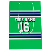 Emerald Green met Navy White Stripes Team Jersey Medium Cadeauzakje (Achterkant)