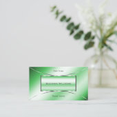 Emerald Green met Silver Decor Glamoureuze Modern Visitekaartje (Staand voorkant)