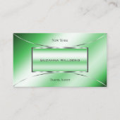 Emerald Green met Silver Decor Glamoureuze Modern Visitekaartje (Voorkant)