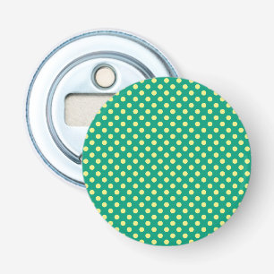Emerald Green met Yellow Polka Dots van STaylor Button Flesopener