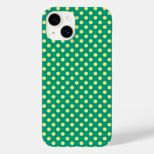 Emerald Green met Yellow Polka Dots van STaylor Case-Mate iPhone 14 Hoesje