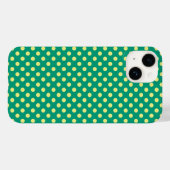Emerald Green met Yellow Polka Dots van STaylor Case-Mate iPhone Case (Achterkant (horizontaal))