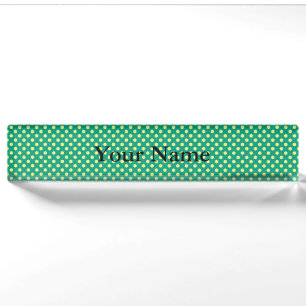 Emerald Green met Yellow Polka Dots van STaylor Naambordje