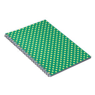 Emerald Green met Yellow Polka Dots van STaylor Notitieboek