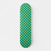Emerald Green met Yellow Polka Dots van STaylor Persoonlijk Skateboard (Voorkant)