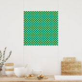 Emerald Green met Yellow Polka Dots van STaylor Poster (Keuken)