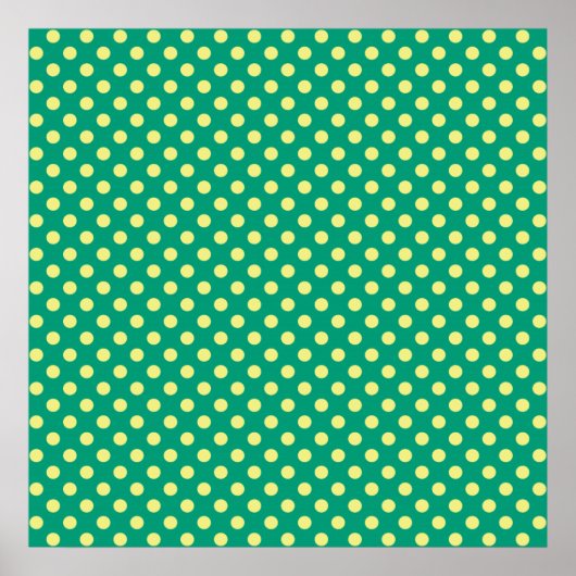 Emerald Green met Yellow Polka Dots van STaylor Poster (Voorkant)