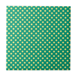 Emerald Green met Yellow Polka Dots van STaylor Tegeltje