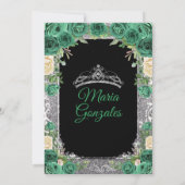 Emerald Green Mexican Charra Mis Quince Butterfly Kaart (Achterkant)