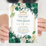 Emerald Green Mexican Charra Mis Quince Invitation Kaart<br><div class="desc">Emerald Green Mexican Charra Mis Quince Invitation Mis Quince Anos,  15e verjaardag</div>