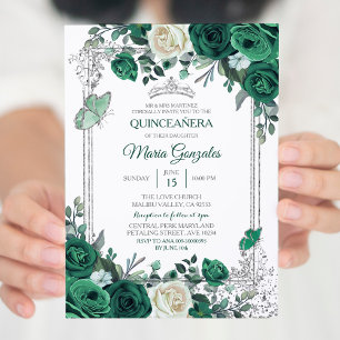 Emerald Green Mexican Charra Mis Quince Kaart
