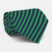 Emerald Green & Midnight Navy Diagonal Striped  Stropdas (Opgerold)