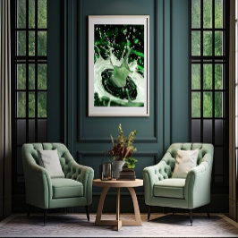 Emerald Green Milk Splash Art Poster