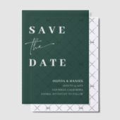 Emerald Green Minimalist Elegant Save the Date Vellum Uitnodigingen (Offset (Uitnodiging))