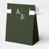 Emerald Green Minimalist Monogram bruiloft Bedankdoosjes (Achterkant)
