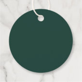 Emerald Green Minimalist Monogram bruiloft Bedankjes Labels (Achterkant)