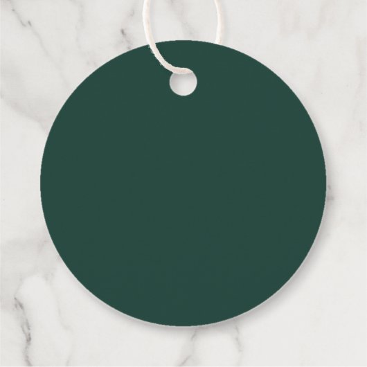 Emerald Green Minimalist Monogram bruiloft Bedankjes Labels (Achterkant)