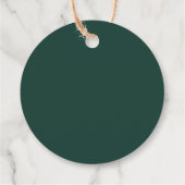 Emerald Green Minimalist Monogram bruiloft Bedankjes Labels (Achterkant)