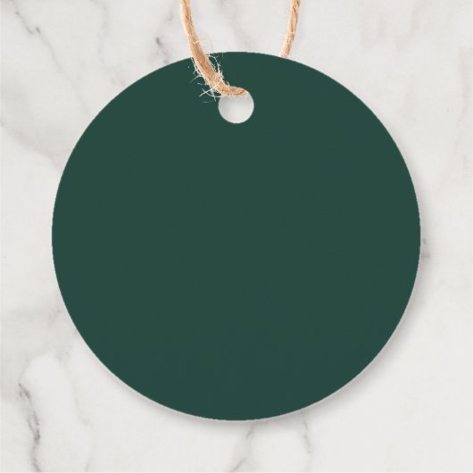 Emerald Green Minimalist Monogram bruiloft Bedankjes Labels (Achterkant)