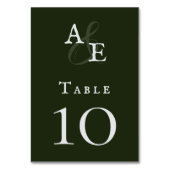 Emerald Green Minimalist Monogram bruiloft Kaart (Achterkant)