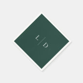 Emerald Green Minimalist Monogram bruiloft Servet (Hoek)