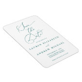 Emerald Green Minimalist Save the Date Invitation Magneet (Rechterzijde)