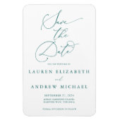 Emerald Green Minimalist Save the Date Invitation Magneet (Verticaal)