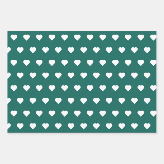 Emerald Green Minimalist Simple Heart Elegant Inpakpapier Vel (Voorkant)