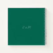 Emerald Green Minimalist Wedding Guest Book Eenvou Notitieboek (Achterkant)