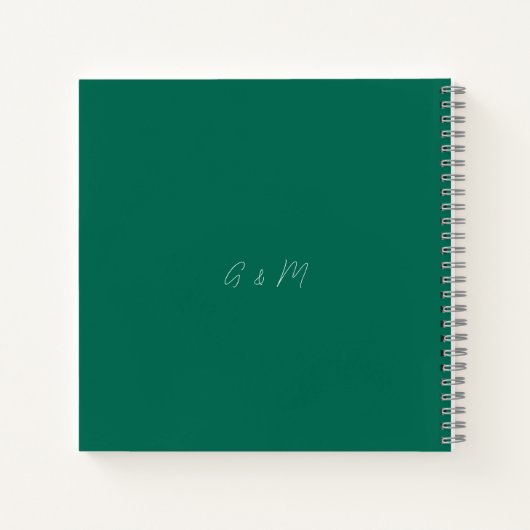 Emerald Green Minimalist Wedding Guest Book Eenvou Notitieboek (Achterkant)