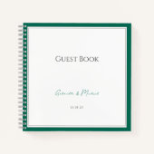 Emerald Green Minimalist Wedding Guest Book Eenvou Notitieboek (Voorkant)