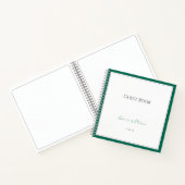 Emerald Green Minimalist Wedding Guest Book Eenvou Notitieboek (Binnen)