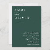 Emerald Green Minimalist Weduwfoto QR-code Kaart (Voorkant)