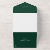 Emerald Green Minimalistic Wedding All In One Uitnodiging (Buitenkant)