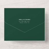 Emerald Green Minimalistic Wedding All In One Uitnodiging (Achterkant)