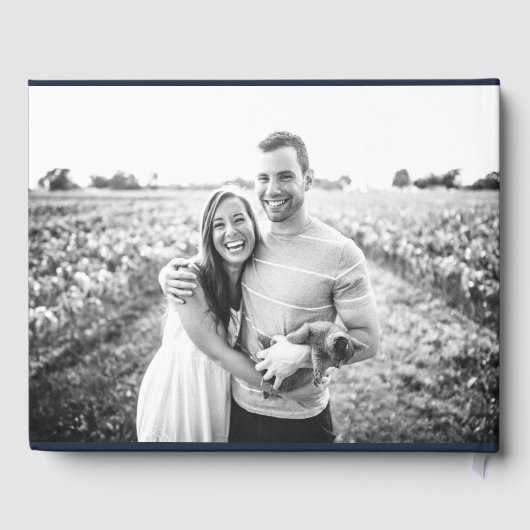 Emerald Green-minimalistisch bruiloft Gastenboek (Achterkant)