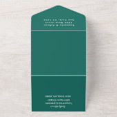 Emerald Green minimalistische bruiloft All In One Uitnodiging (Buitenkant)