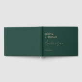 Emerald Green minimalistische bruiloft Gastenboek (Volledig)