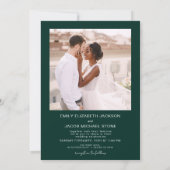 Emerald Green Minimalistische Foto QR-code Trouwen Kaart (Achterkant)