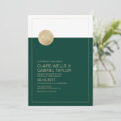 emerald green - minimalistische moderne huwelijksu kaart (Staand voorkant)